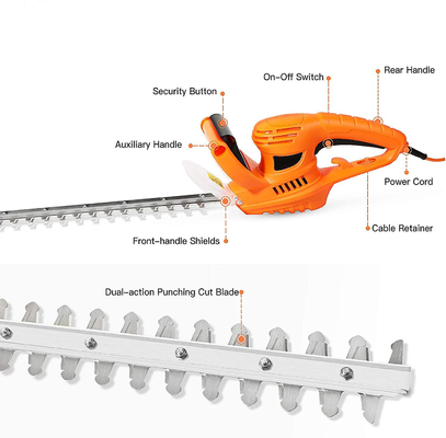500W 510mm بليد الكهربائية حديقة التحوط وفرع ABS حالة